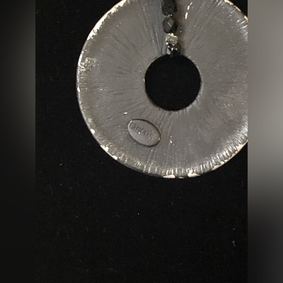 Vintage Chico’s Filigree Circle Pendant Statement Necklace With Glass Beads - Picture 6 of 6